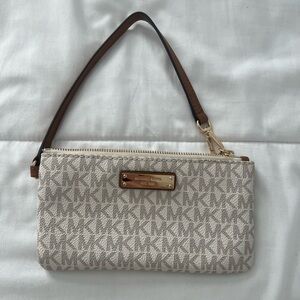 Michael Kors Cream Monogram Wristlet